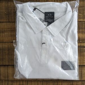 Armani Exchange white polo T-shirt
